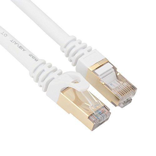 200FT CAT7 Network Cable Copper Gold Plated SFTP Shielded Ethernet Patch Cord