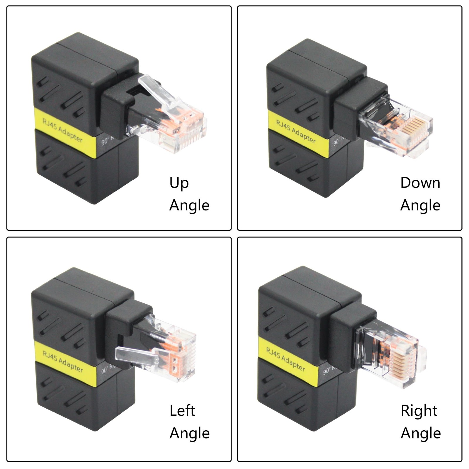 Cat6 Ethernet Extender Adapter 180 Rotatable RJ45 Male To Female Coupler 2 PCS