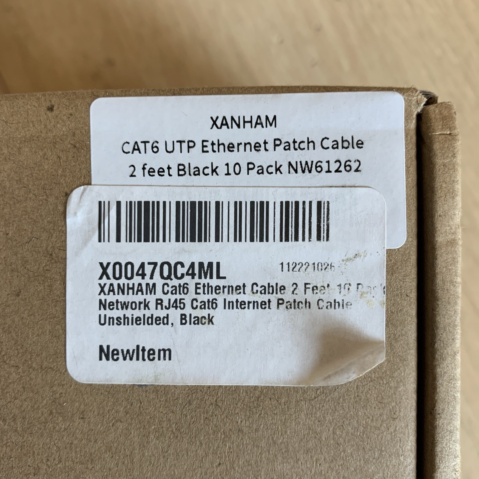 Cat6 Ethernet Cable 3 Feet 10 Pack Network RJ45 Internet Patch Cord Black