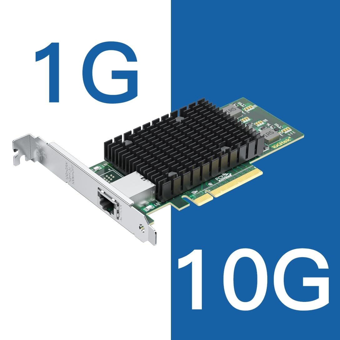 H!Fiber 10Gb RJ45 PCI-E Network Card NIC, Compare X540-10G-1T(1xRJ45), 1 Pack