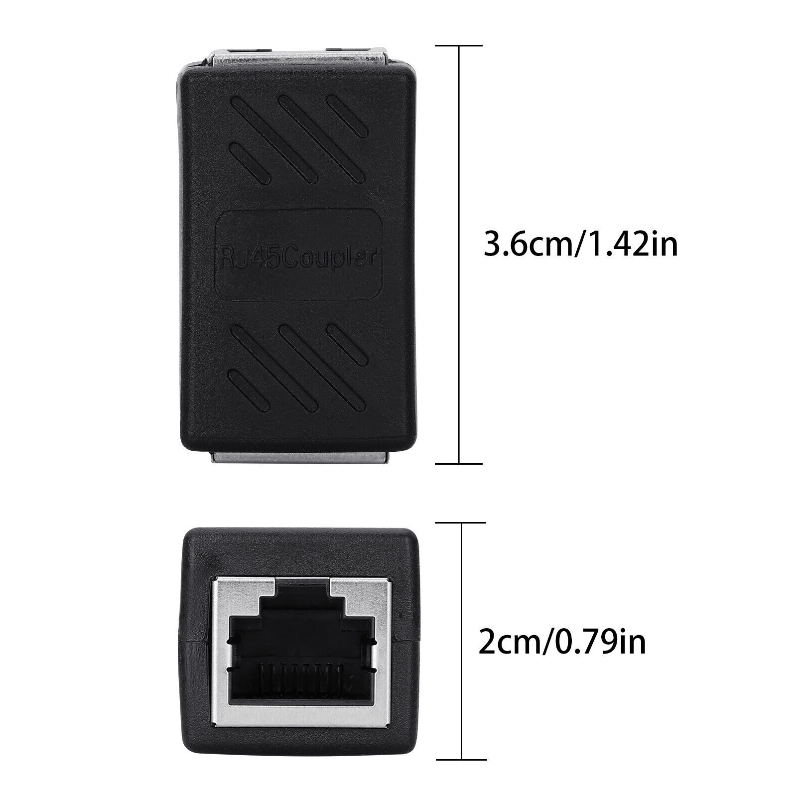 1-10pcs RJ45 Inline Coupler Cat6/Cat5e Ethernet Network Cable Extender Connector