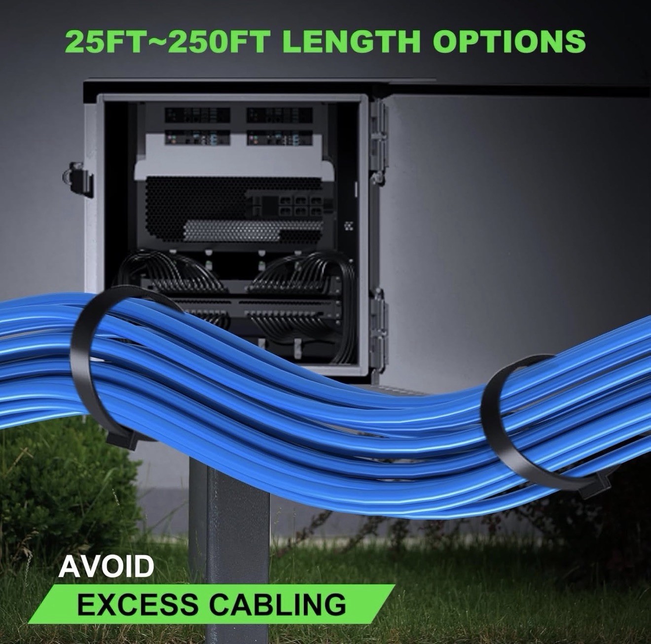 Cat 6 Ethernet Cable 250FT High Speed 10Gbps 24AWG Heavy Duty 550MHZ
