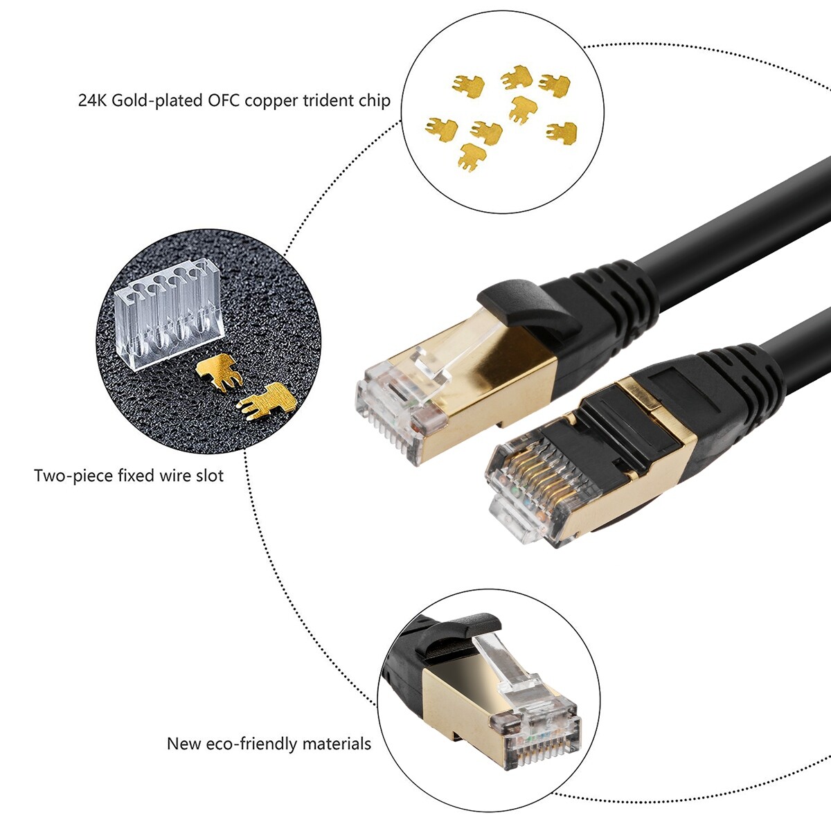 Ultra High Speed Ethernet CAT 8 LAN Patch Cable Cord for Mac PC Modem Router Lot