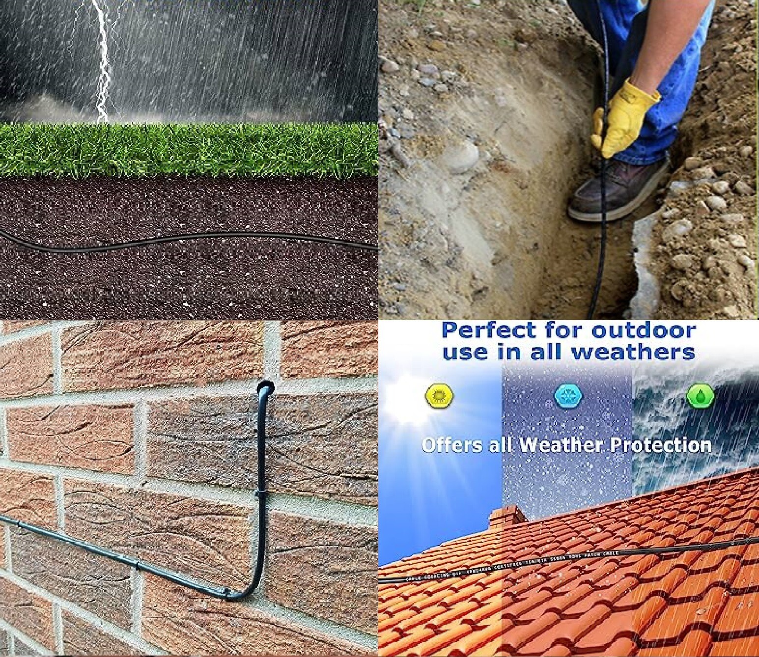 100 FT CAT6 Outdoor Waterproof Direct Burial UV Resistant Network Cable Open-box
