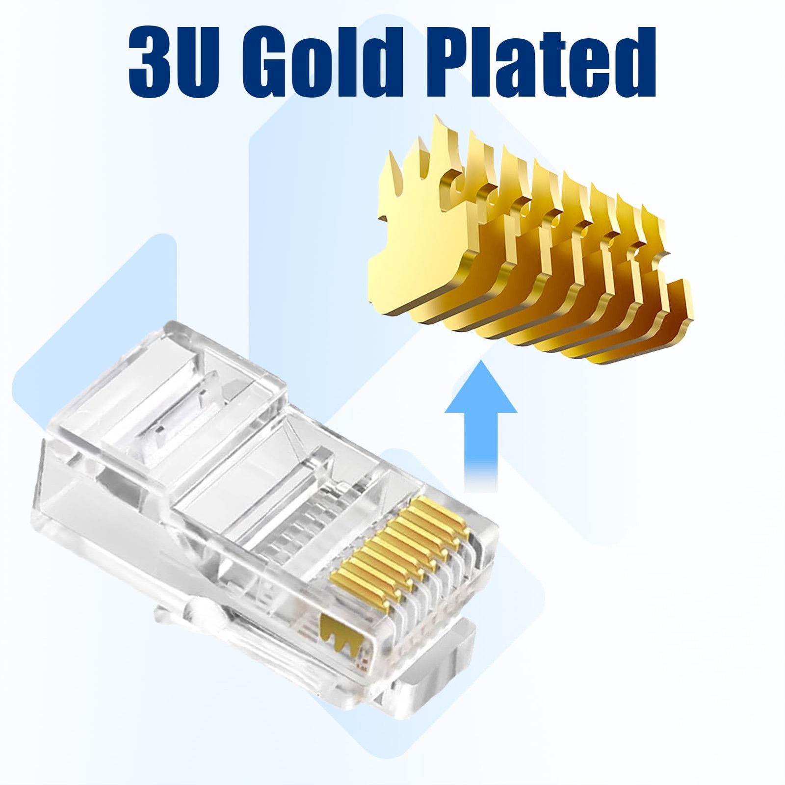 200 PCS Cat5e RJ45 Connector Pass Through Modular Plug Ethernet Male Easy