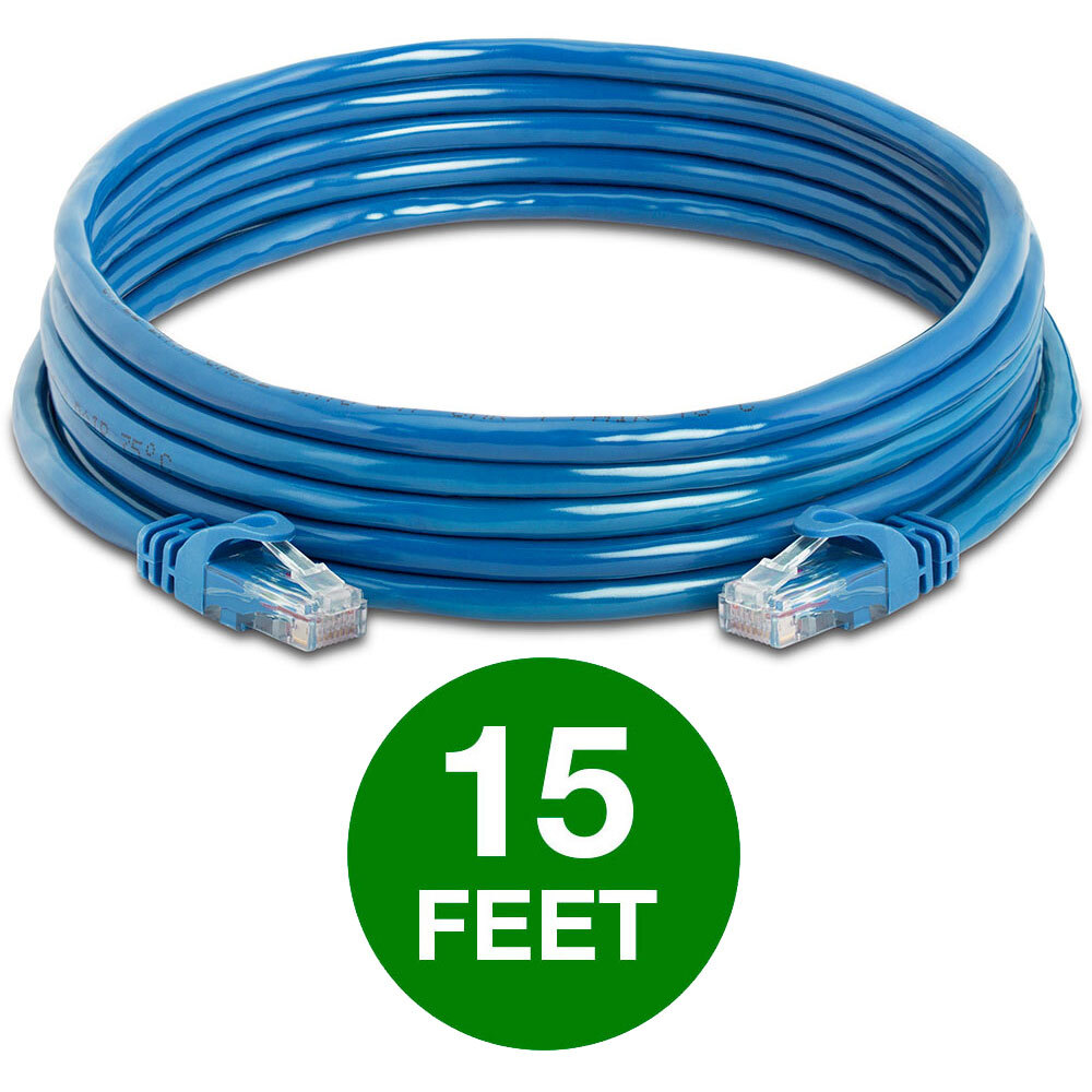 20 Pack Cat6 Patch Cable 1.5-15ft LAN Ethernet Cord for Gaming/Streaming Blue