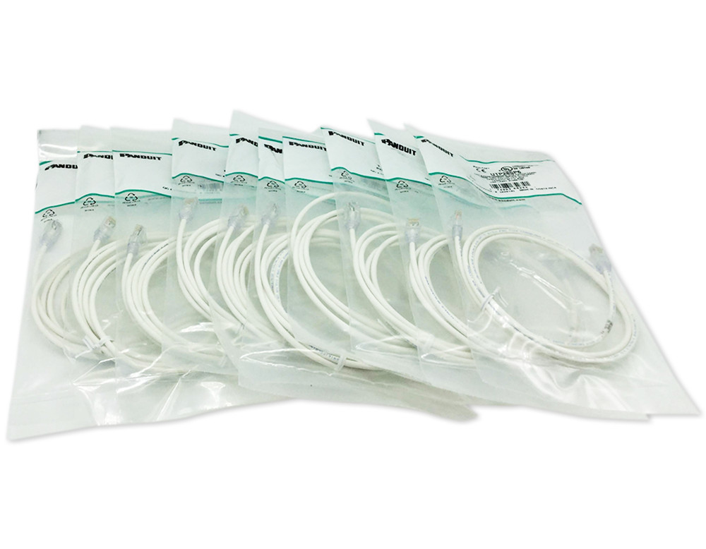 New 10 Pack Slim Panduit Cat6 6ft Network Patch Cable / Cord RJ45 UTP LAN White