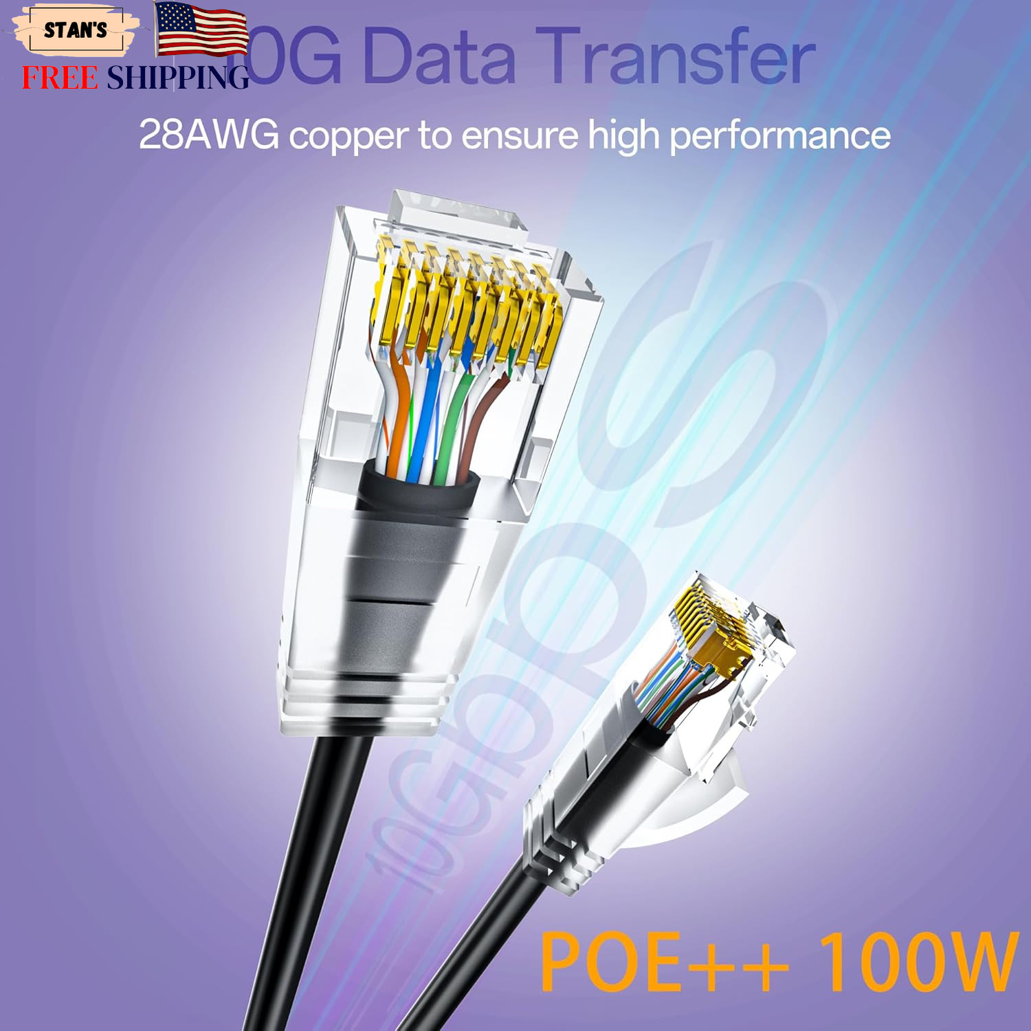 Cat6a Patch Cables 0.5ft (24 Pack) Slim Cat6 Ethernet Patch Cable Pure Copper…