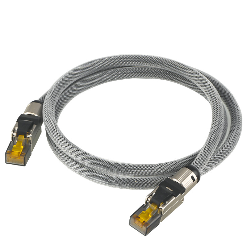 Hi-End Pure Silver Cord CAT8 Ethernet Network 40Gbps 2000MH RJ45 Patch Cable NEW