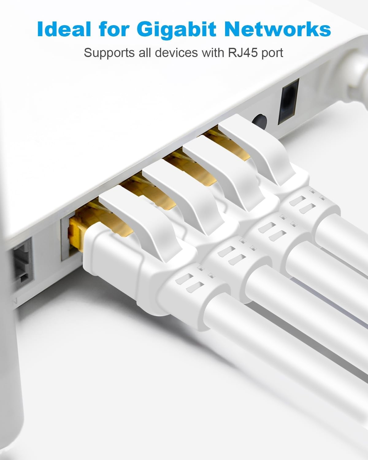 100ft CAT 8 Ethernet Cable – High-Speed 40Gbps with Gold Plated RJ45 Connectors