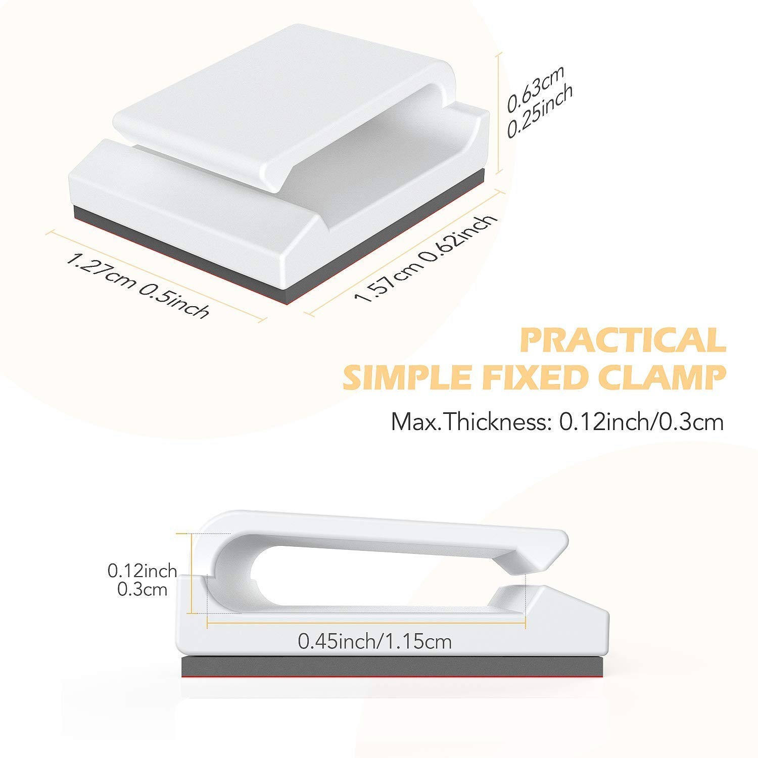 Sticky Cable Clips – 100 PCS for Flat & Round Cables, No Residue Hassle