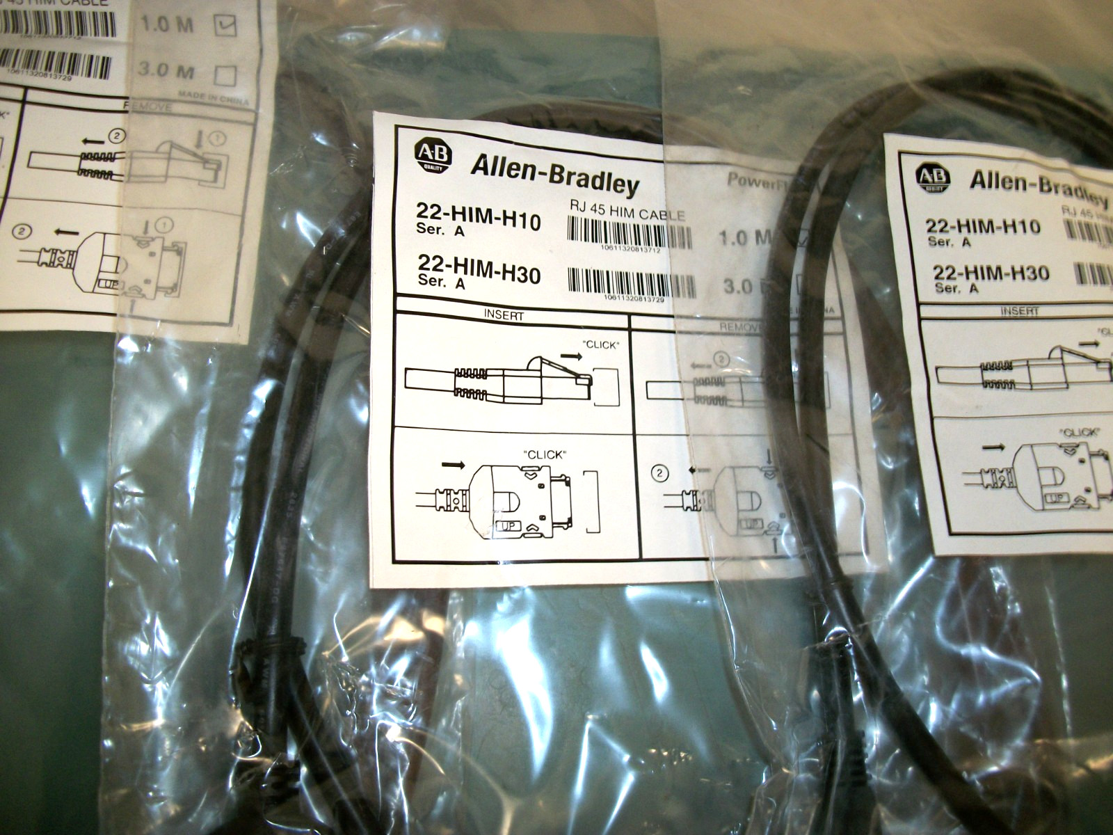 LOT OF 8 – ALLEN-BRADLEY AB PowerFlex 22-HIM-H10 RJ45 HIM Cable 1.0M – NEW