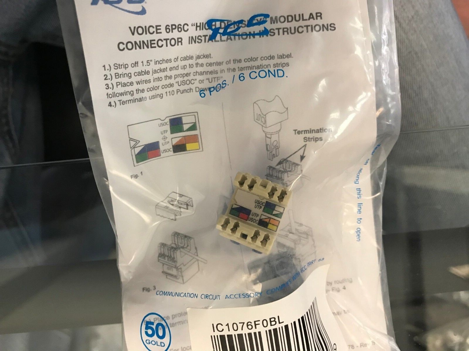 IC1076F0BL voice 6POS/6COND modular connector Q22