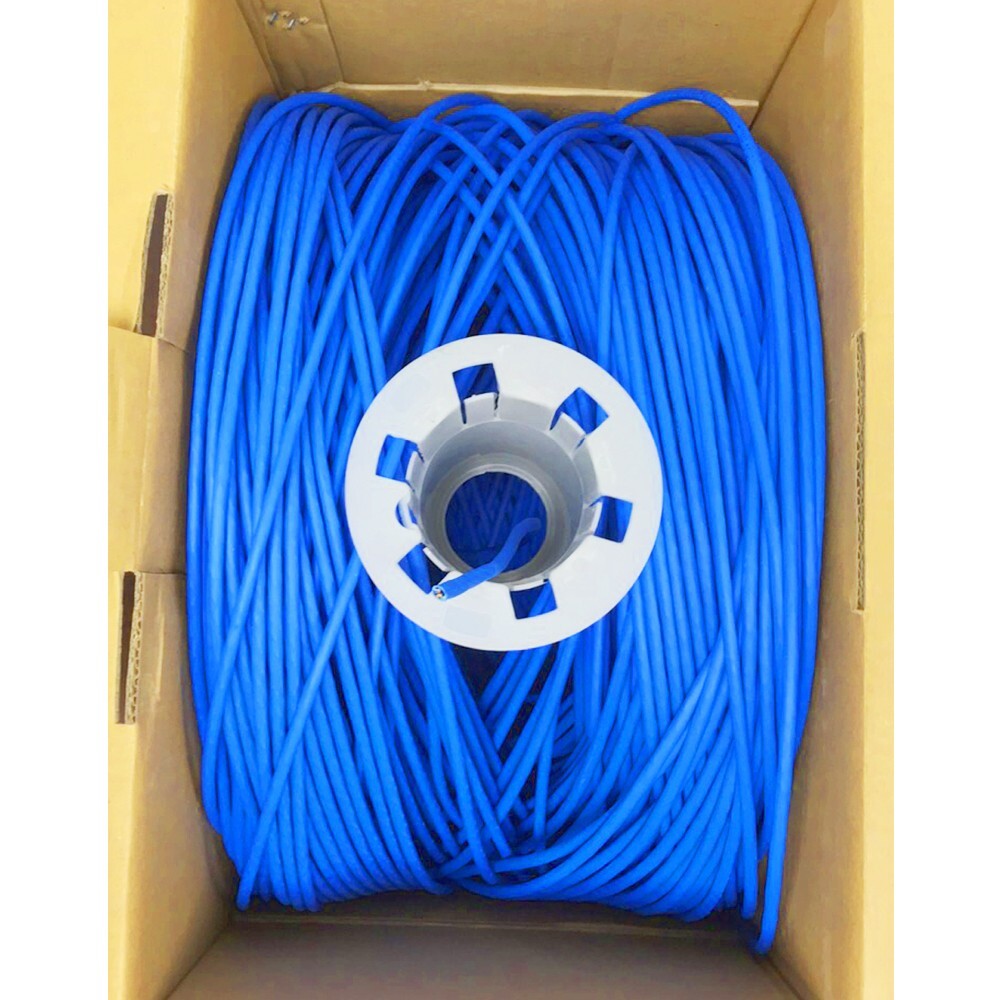 TSCables Cat6 Cable 1000ft Solid Bare Copper 550Mhz Plenum Rated Blue Not CCA