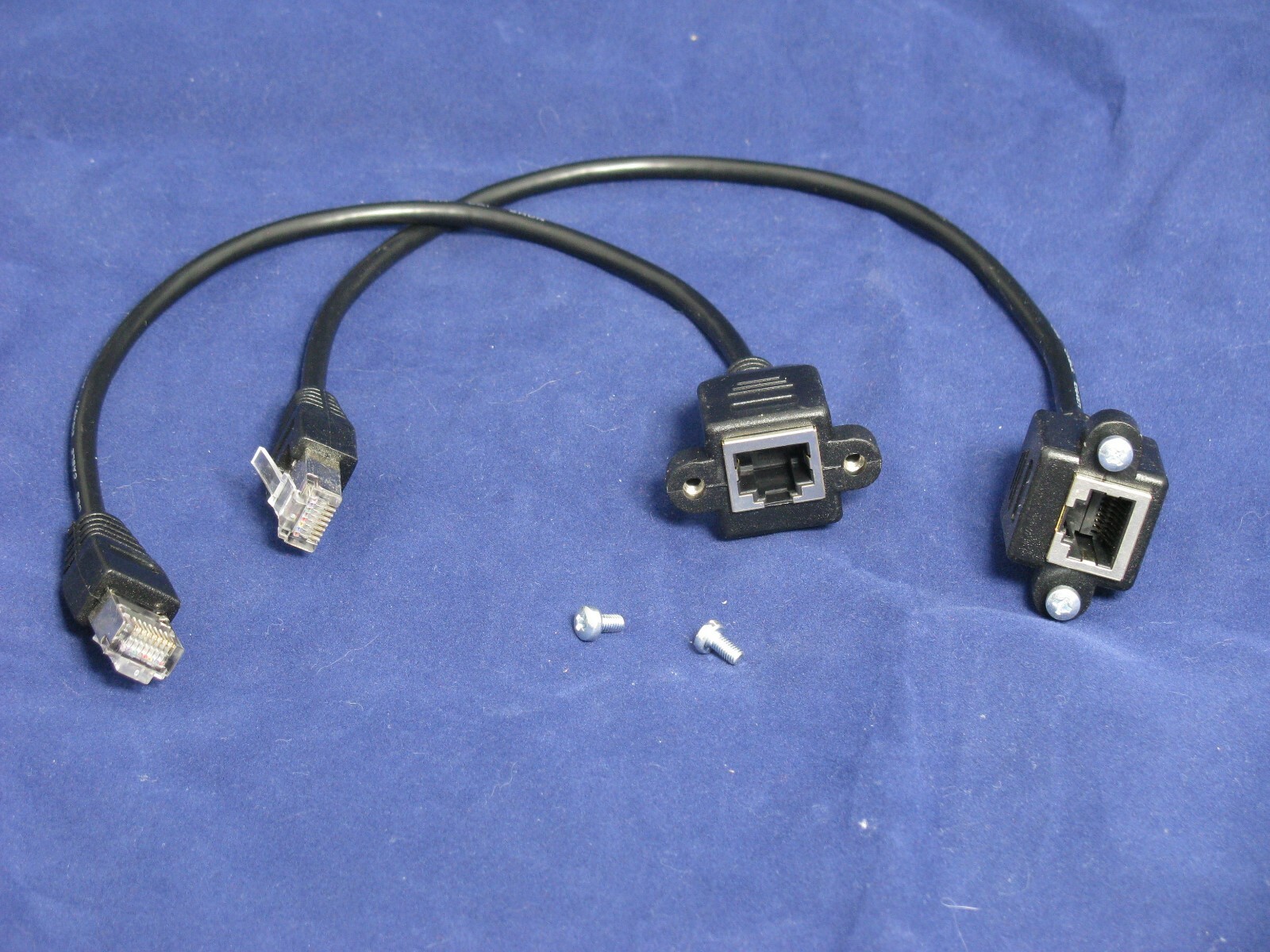 2 PCs 12″ Panel mount ethernet cable (female to male RJ45) US Seller