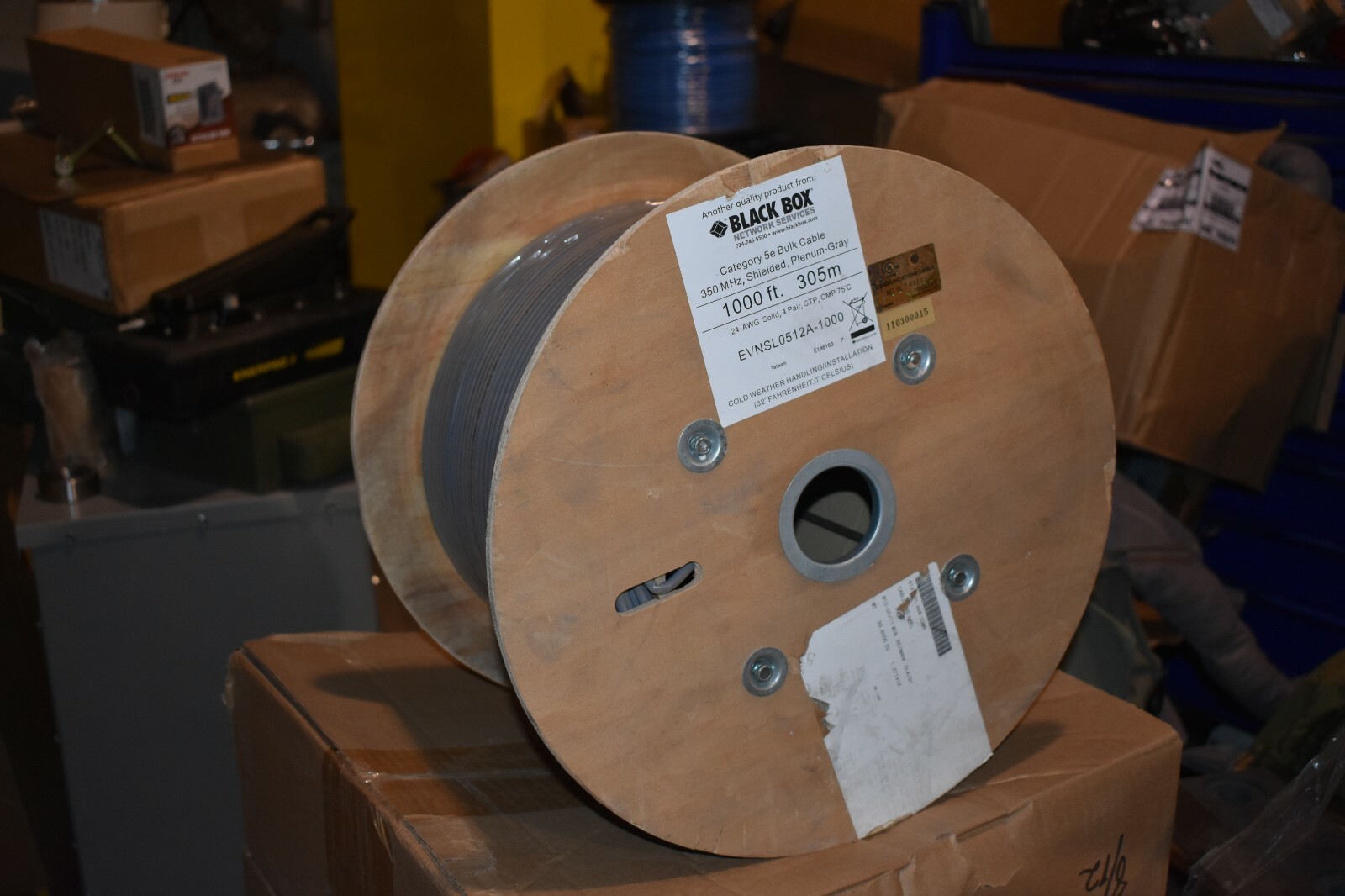 BLACK BOX EVNSL0512A-1000 CAT5E Bulk Cable 350-MHz Solid Shielded 1000 FT