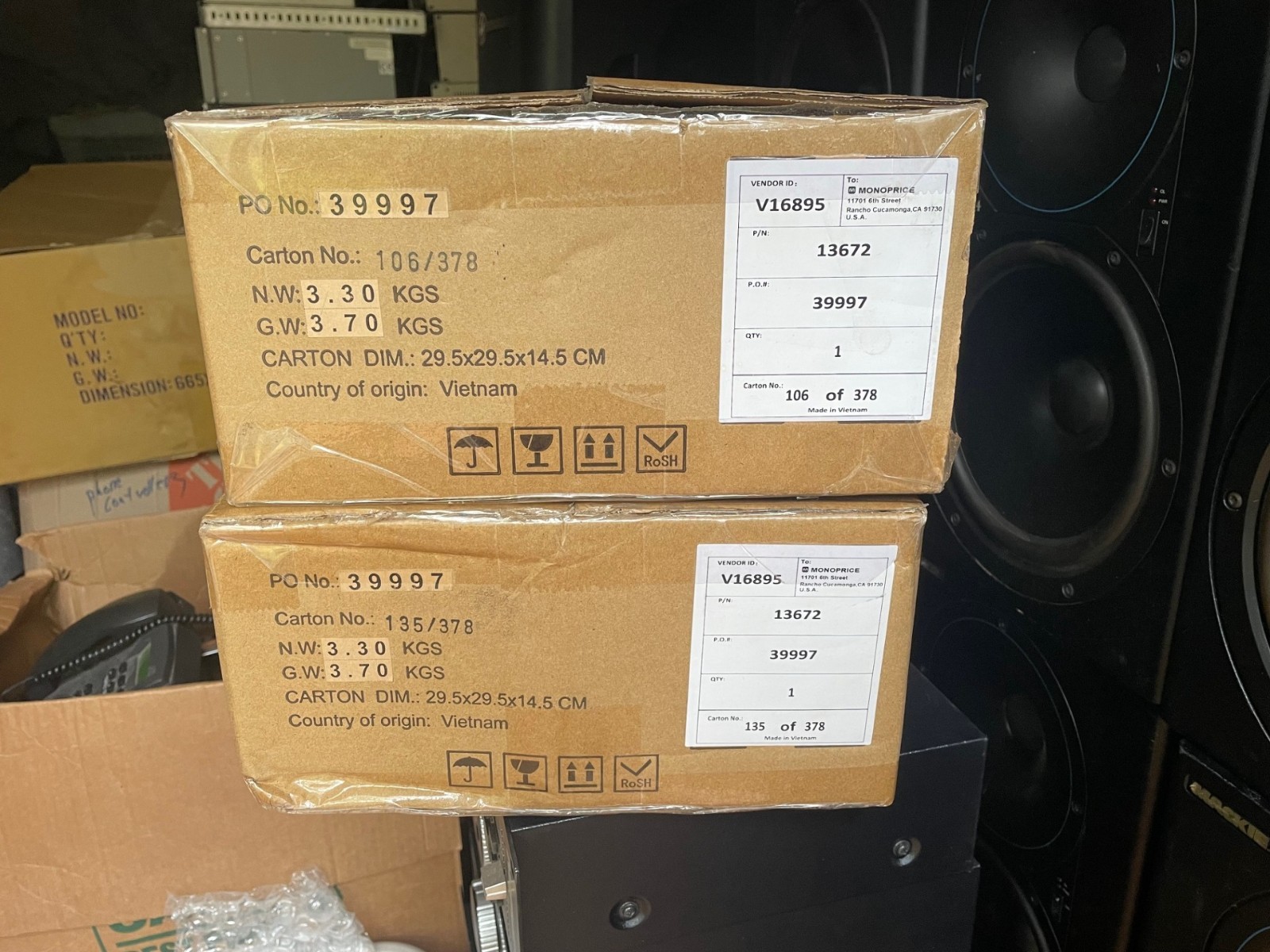 Monoprice Blue 250ft Cat6 24AWG Copper Wire Cable Pull Box NIB-(2) boxes -500 ft