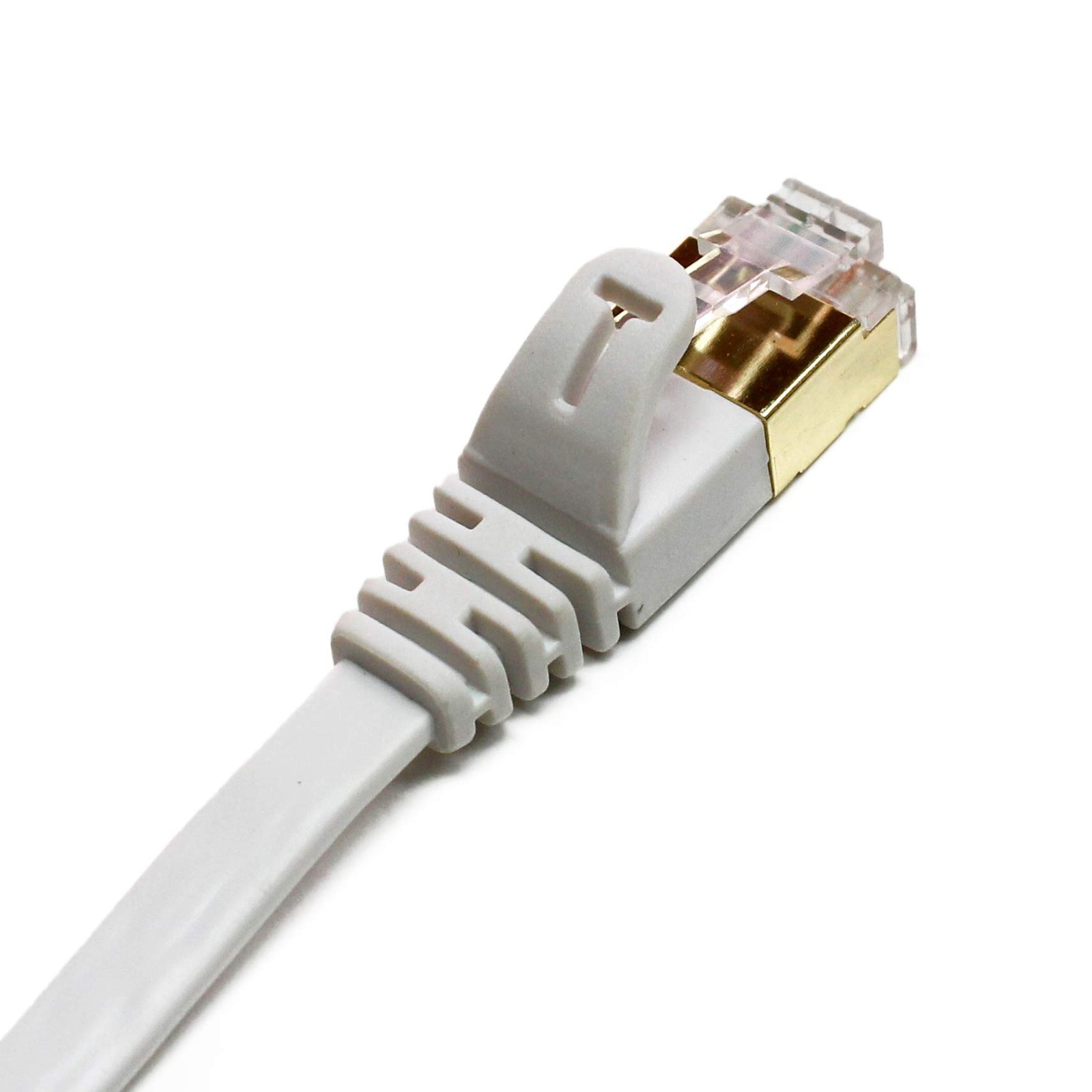 CAT7 10 Gigabit Ethernet Ultra Flat Patch Cable Modem Router White 12FT
