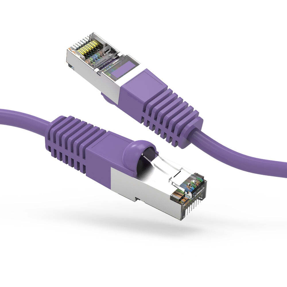 1Ft CAT6 Shielded (SSTP) Ethernet Network Booted Cable Purple