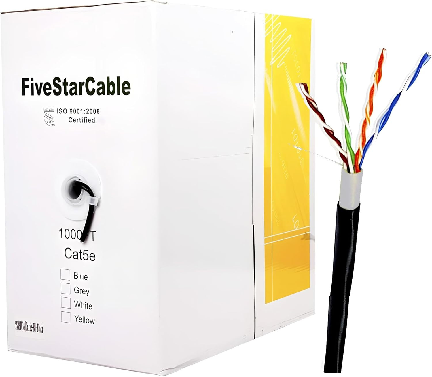 Cat5E 1000 Ft. 24AWG Pull Box Direct Burial/Underground Double Jacket Waterproof