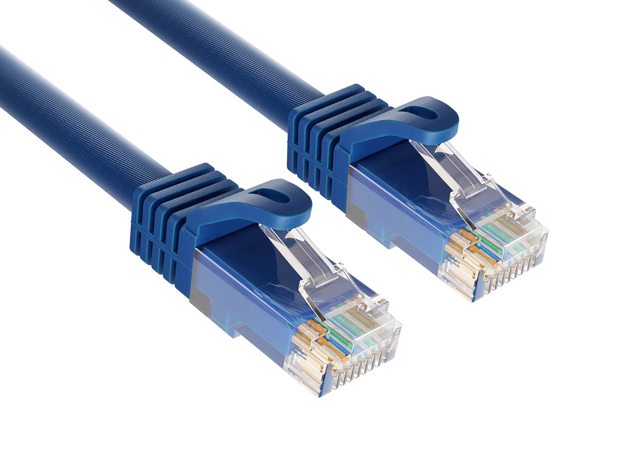 6ft Cat6a UTP 10G Ethernet Network Patch Cable Snagless 24AWG Bare Copper, Blue