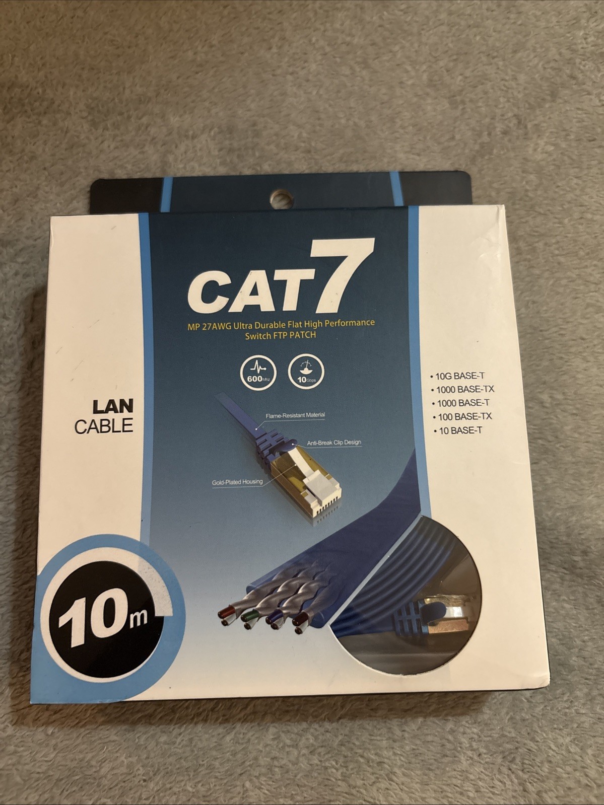 Cat 7 10 M 10 Mbps 600 MHz Lan Cable