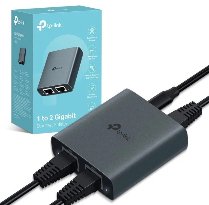Tp-Link EH210 Ethernet Splitter,1 to 2 Gigabit Network Switch,1000Mbps High-Spee