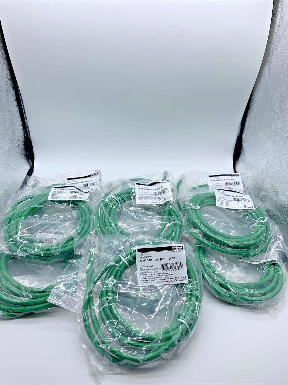 LEGRAND #566-120-007 VS 7 FT Green Non Booted C6 CM QTY 10