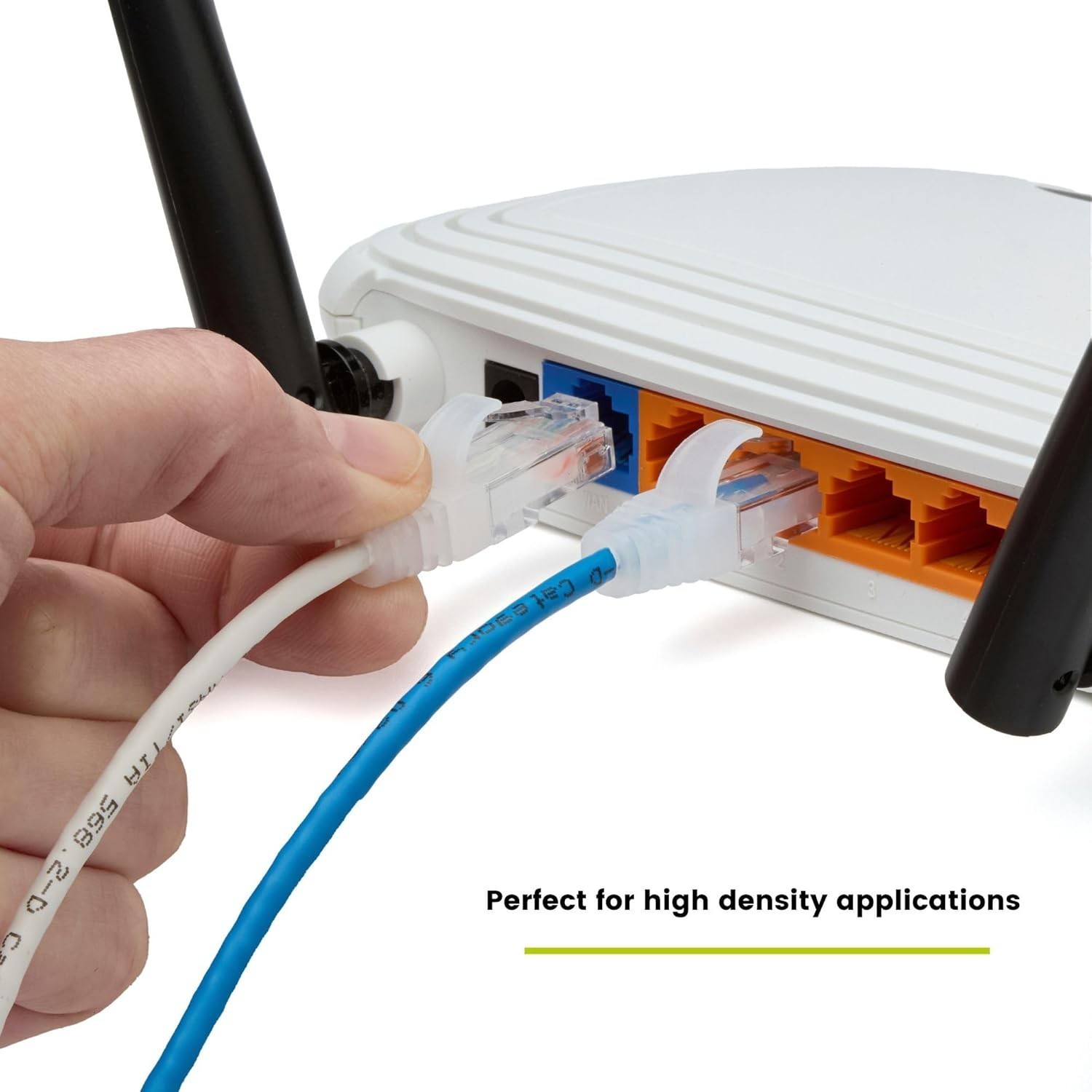 Cat.6A Ethernet Patch Blue & Withe Cable Slim 28AWG Copper RJ-45 LAN Network