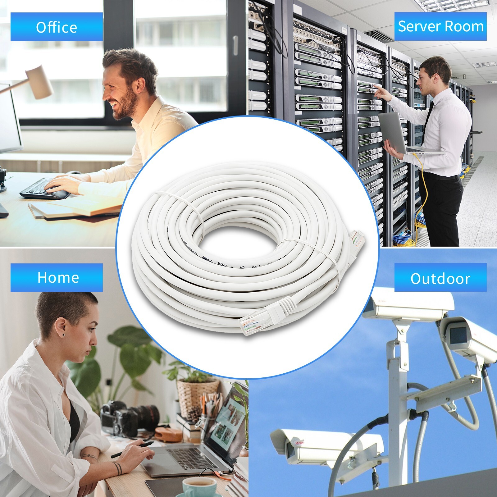 Ultrapoe CAT6/CAT5E Ethernet Patch Cable Network Internet Cord 6-100FT Multi lot