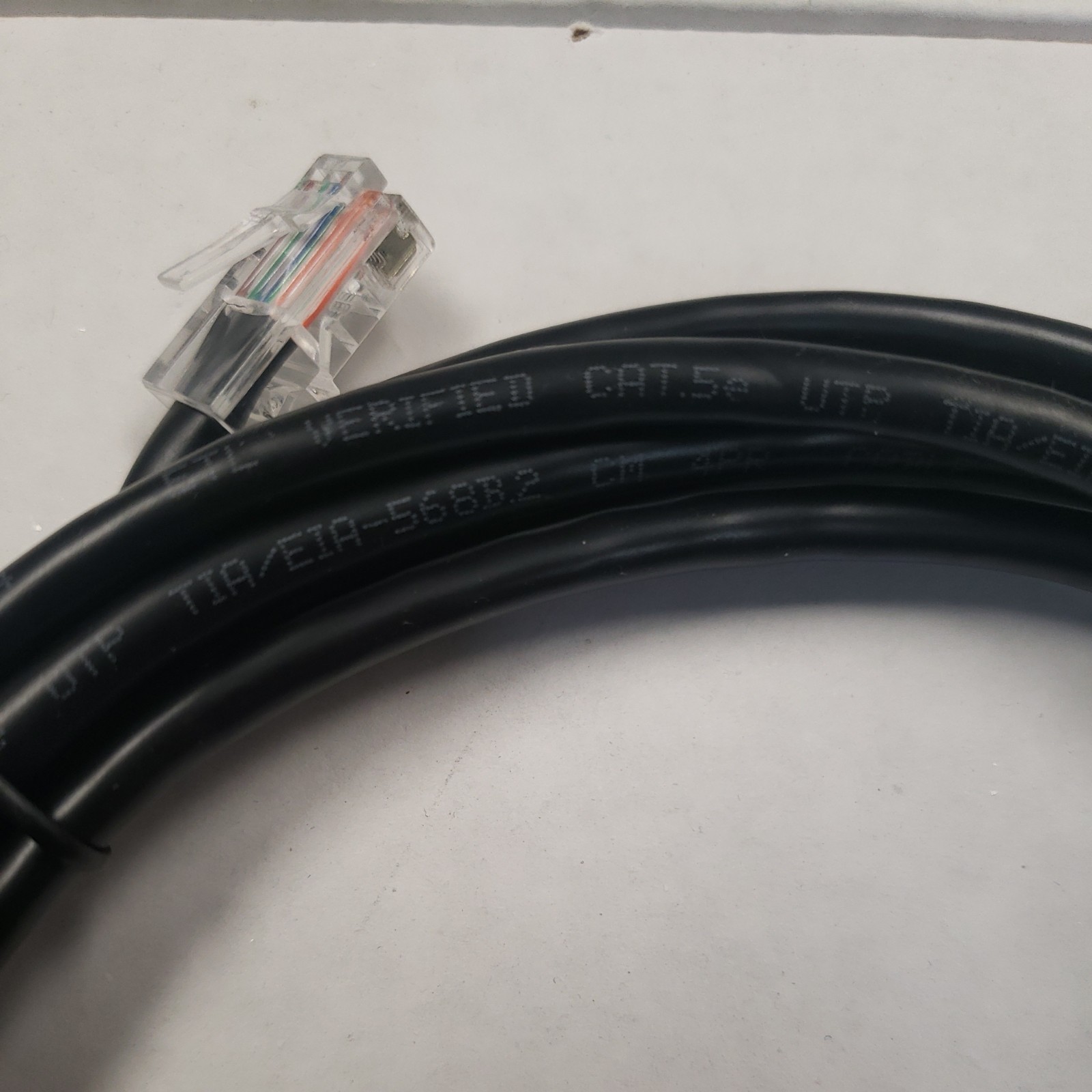 CAT5e Cable 7ft ~ TIA/EIA-568B.2 UTP~ 60° CM 24AWG ~ C-UL E201854-B ETL Verified