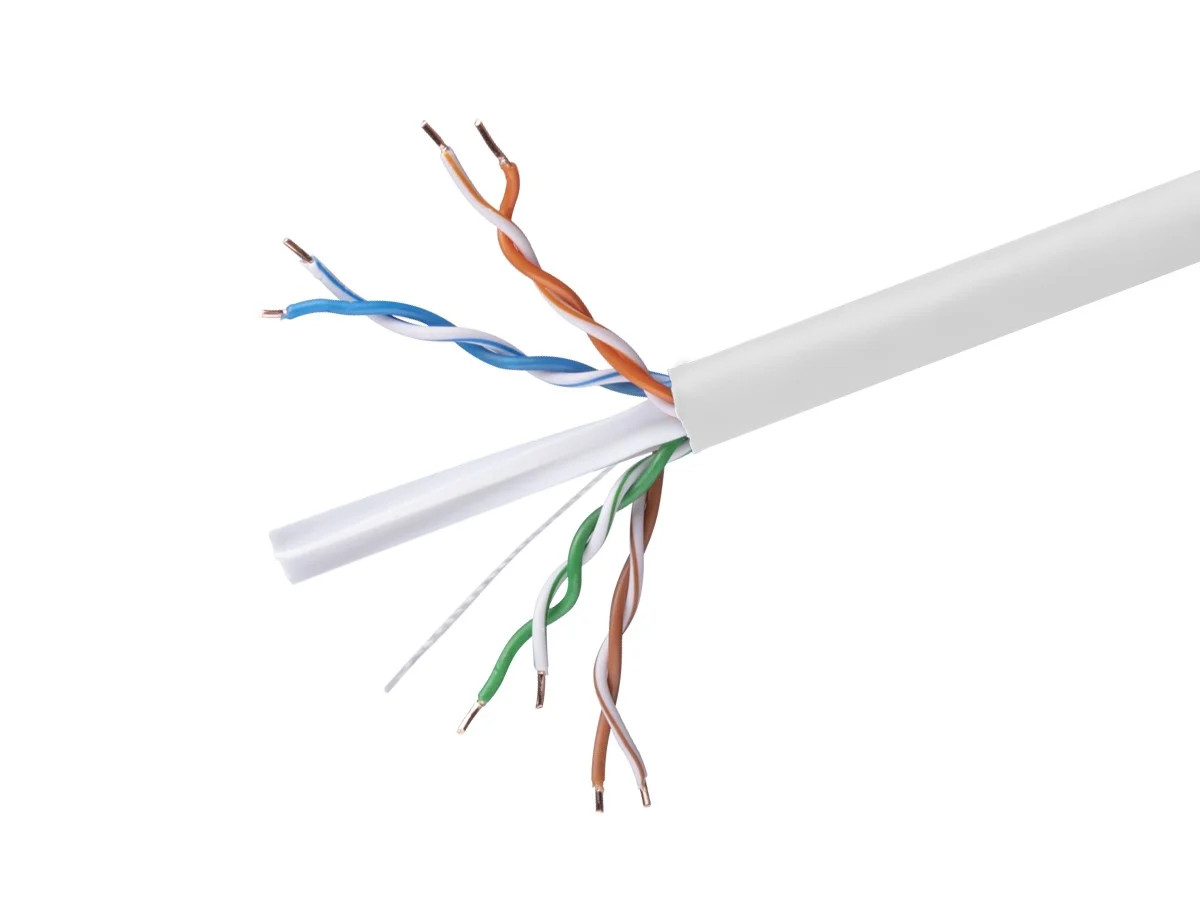 Cat6 Ethernet Bulk Cable Solid 500Mhz UTP Copper Wire 23AWG 250ft White CMR Wire