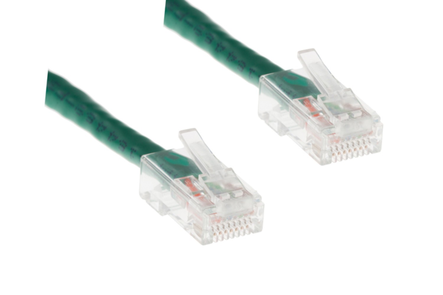 CAT6 Ethernet Patch Cable, Non-Booted, 7 Foot, Green- Lifetime Warranty