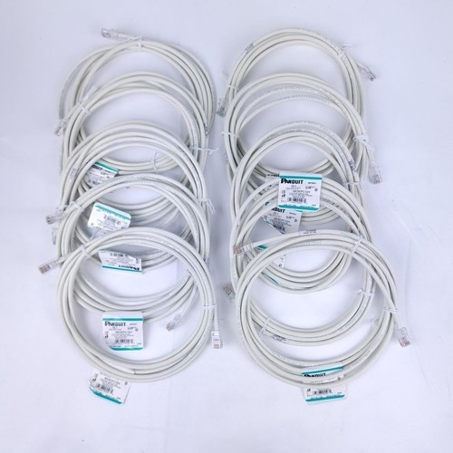 Panduit Netkey NK5EPC10Y Cat5e UTP RJ45 Patch Cable 10ft Off White 10-Pack