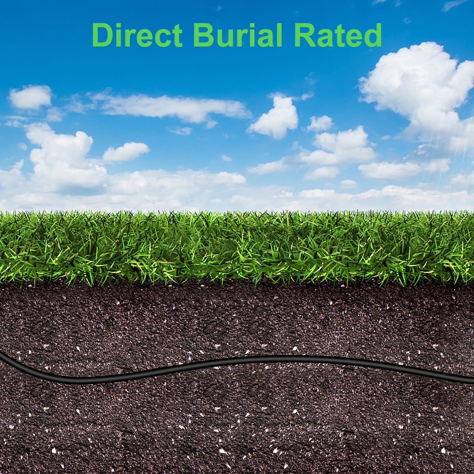 150FT Heavy Duty Cat6 Outdoor Ethernet Cable – Direct Burial, 24AWG, PoE Ready,