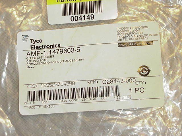5 Meter Tyco Electronics AMP-1-1479603-5 Cable Assembly Shielded Modular Plugs