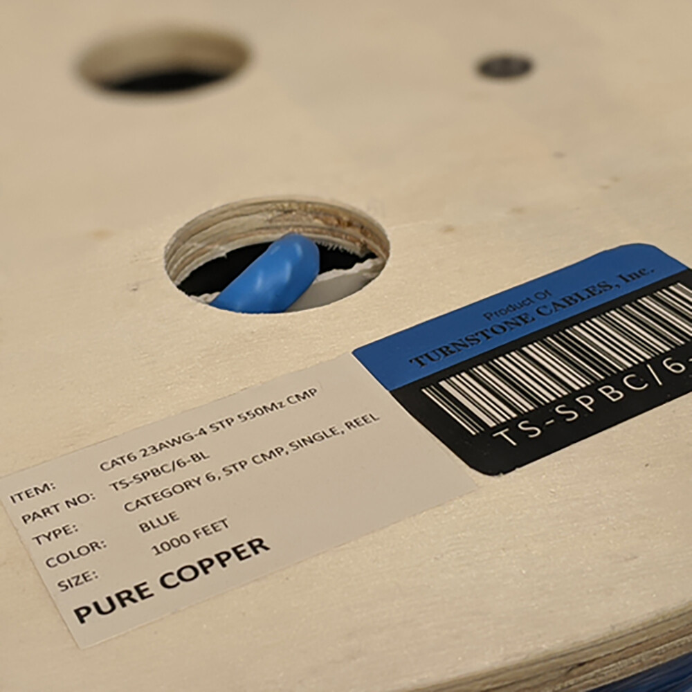 Cat 6 1000ft Solid Bare Copper Foil Shielded Plenum 550 Mhz F/UTP Cable Blue
