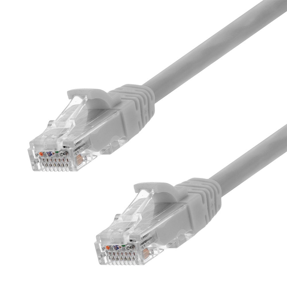 Ethernet Patch Cable CAT6A, UTP, 24AWG, 2 Ft, 10 pack, Gray