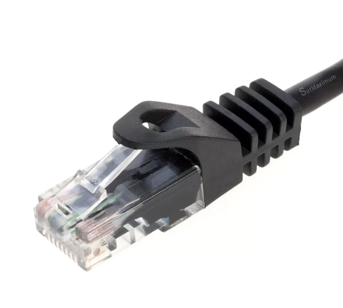 NEW SatMaximum CAT5e Ethernet utp Patch Cable RJ-45 Internet Cord Black 75Ft