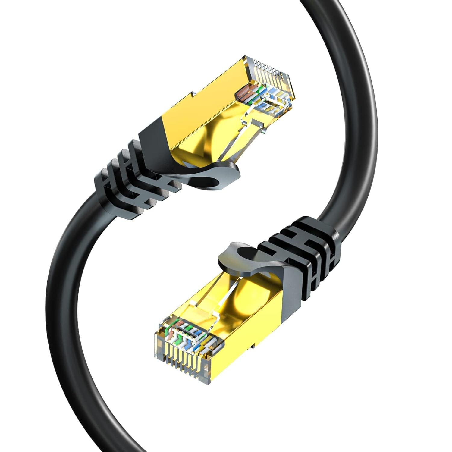 Cat7 Ethernet Cable 300ft Outdoor Triple shielding Patch SSTP 10Gbps 600MHz Gold