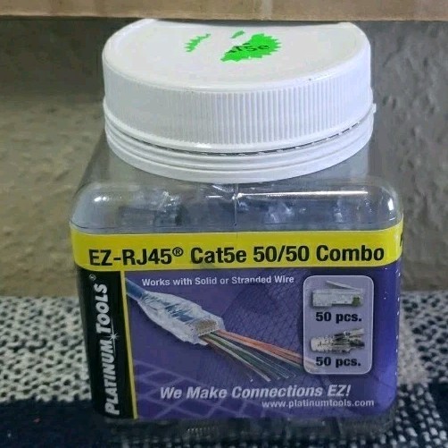 Platinum Tools 202015J EZ-RJ45 Cat5e Connectors EZ-RJ45 Strain Reliefs Read Desc