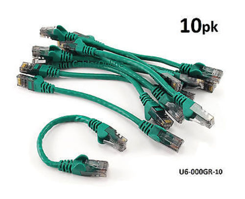 10-PACK 6 inch CAT6 Network UTP Ethernet RJ45 Full 8-Wire Patch Cable, Green