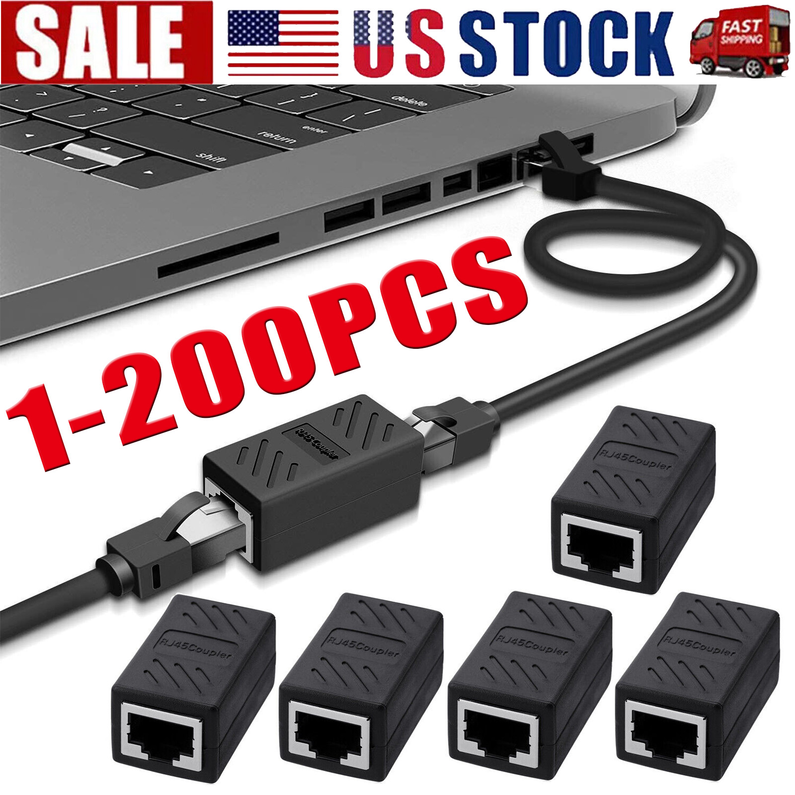 RJ45 Inline Coupler Cat7 Cat6 Cat5e Cat5 Ethernet LAN Network Cable Adapter Lot