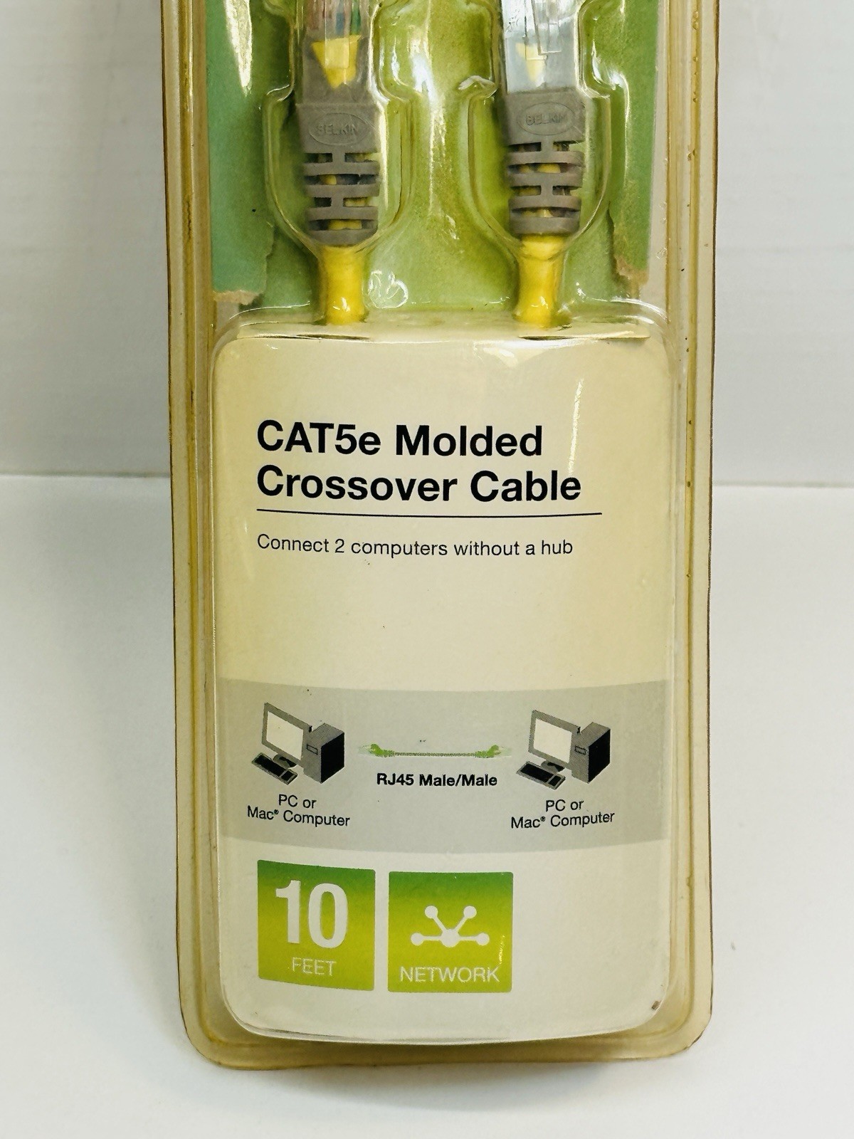 Belkin CAT5e Molded Crossover Cable 10 Feet Long RJ45 Male/Male Network