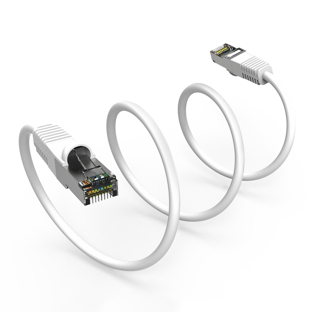 1Ft CAT6 Shielded (SSTP) Ethernet Network Booted Cable White
