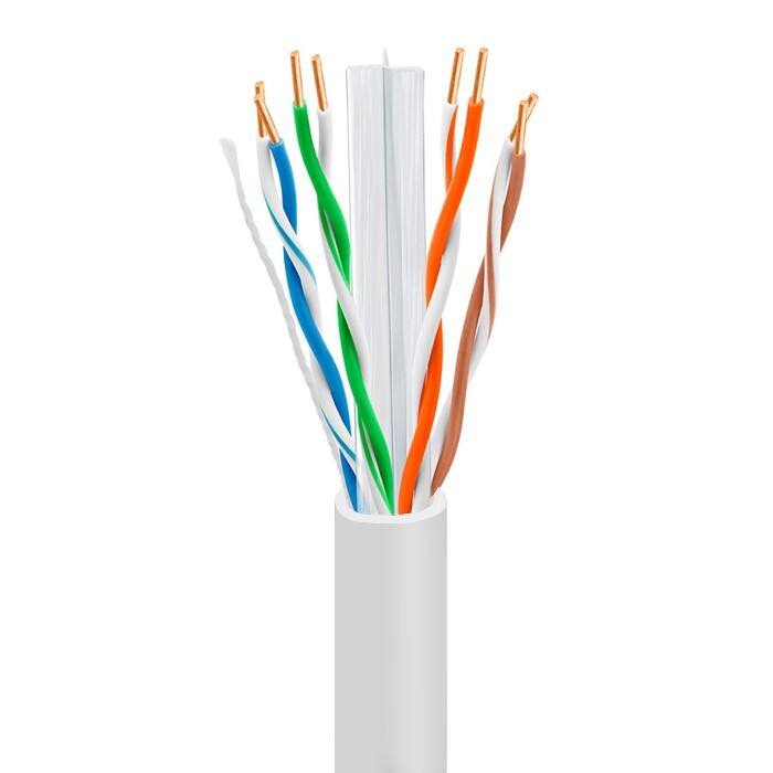 Cat6 Plenum (CMP) Cable 1000ft 23AWG, DTX-1800 Solid 550Mhz 10Gigabit UTP White