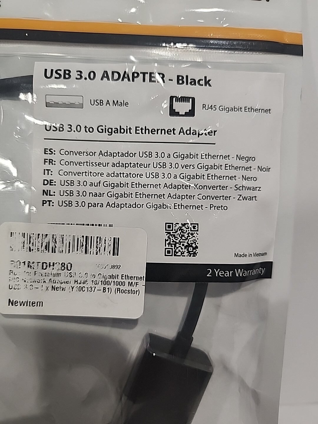 Rocstor USB 3.0 to Gigabit Ethernet Network Adapter Y10C137-B1