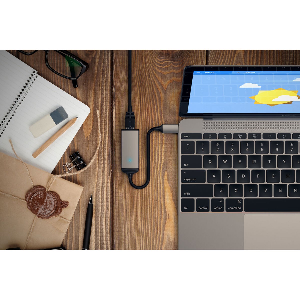 Satechi Aluminum USB Type-C to Gigabit Ethernet Adapter, Space Gray