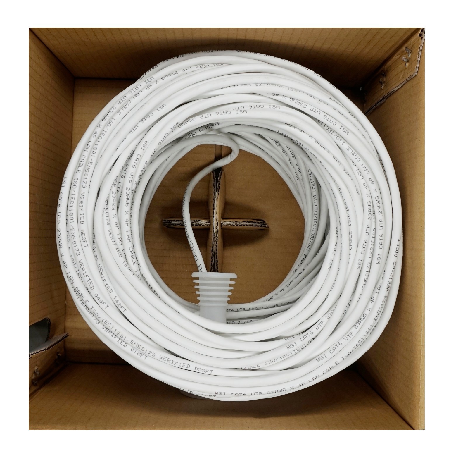 UTP CAT 5E LAN cable Ethernet CABLE 500 FT White/Grey/Blue PULL BOX CM RATED PVC
