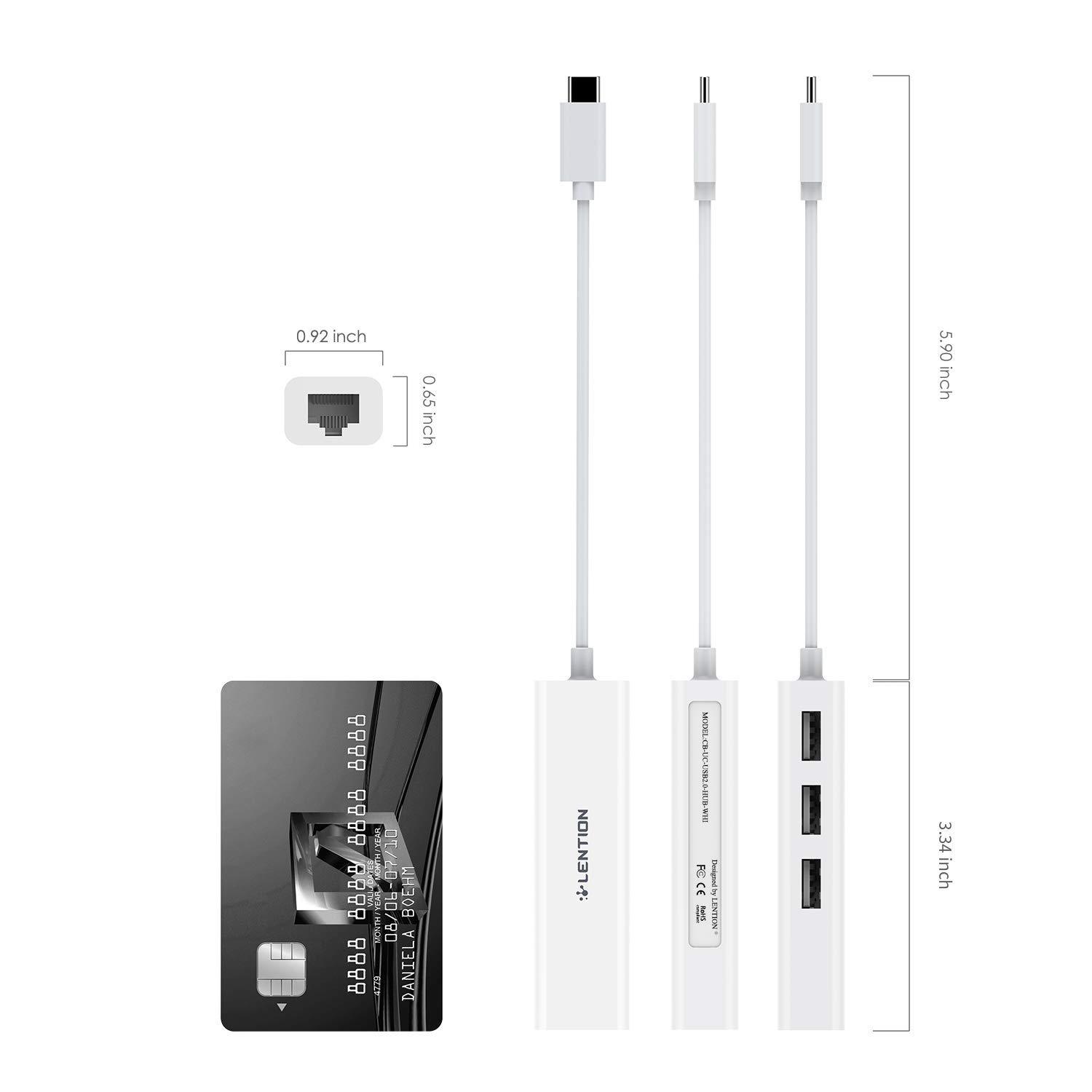 2026 Type-C to 3 USB Port Hub RJ45 Ethernet Adapter For MacBook Pro Dell/HP/Acer